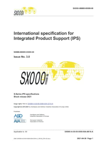 Imagen de archivo de SX000i, International specification for Integrated Product Support (IPS), Issue 3.0: S-Series 2021 block release (Spanish Edition) a la venta por GF Books, Inc.