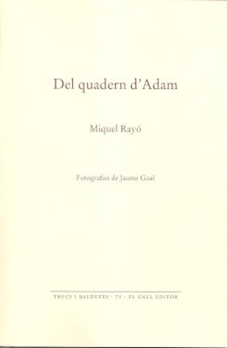 Stock image for Del quadern d'Adam for sale by AG Library