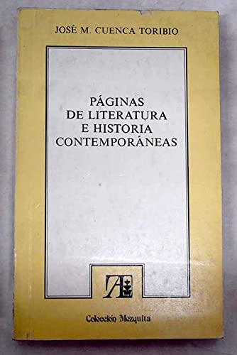 Imagen de archivo de Pginas de literatura e historia contemporneas. a la venta por Librera PRAGA