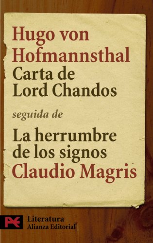 Imagen de archivo de CARTA DE LORD CHANDOS a la venta por Libros nicos