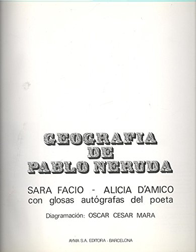 Imagen de archivo de Geografa de Pablo Neruda a la venta por SoferBooks