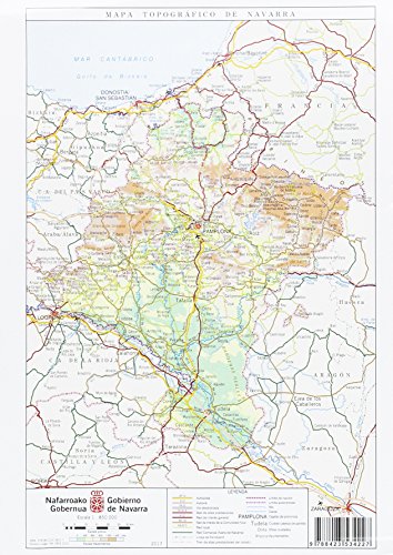 Imagen de archivo de MAPA TOPOGRFICO DE NAVARRA, E 1:850.000 a la venta por Librerias Prometeo y Proteo