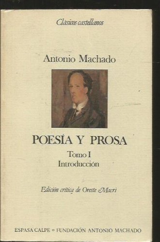 Beispielbild fr Obra completa Antonio machado tomo I introduccion zum Verkauf von medimops