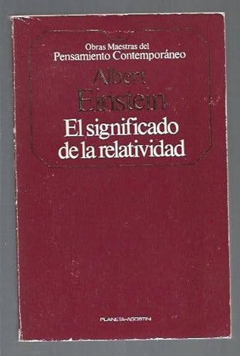 9788423964604: Significado de la relatividad, el