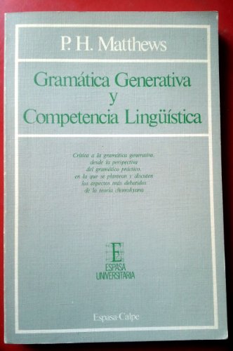 Beispielbild fr Gramtica Generativa y Competencia Lingustica zum Verkauf von Hamelyn