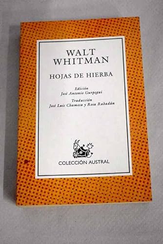 Imagen de archivo de HOJAS DE HIERBA (SIN COLECCION) WHITMAN,WALT and Rabad?n, Rosa a la venta por VANLIBER
