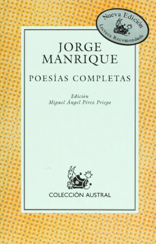 Stock image for Poesias completas de Jorge Manrique (Poesia) (Spanish Edition) (Poesi?a) for sale by Wonder Book