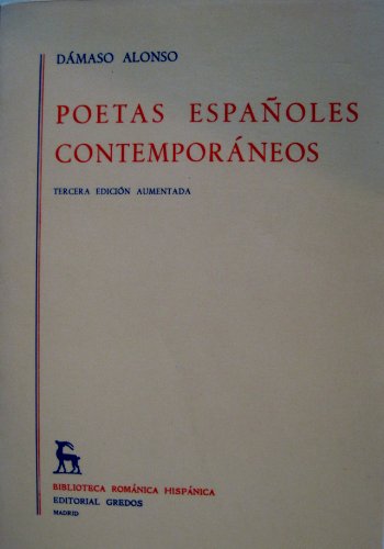 Imagen de archivo de Poetas espaoles contemporaneos (Brh.Alonso, Dmaso a la venta por Iridium_Books