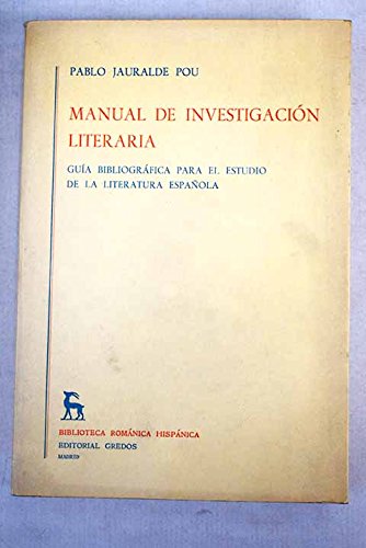 9788424901332: Manual investigacion literaria