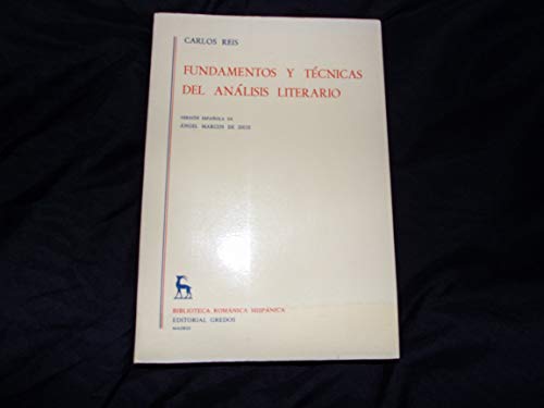 Stock image for Fundamentos y Tecnicas del Analysis Literario. for sale by Librera y Editorial Renacimiento, S.A.