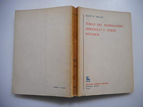 Beispielbild fr Temas Del Modernismo Hispanico Y Otros Estudios. zum Verkauf von Doss-Haus Books