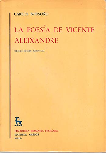 Beispielbild fr LA POESIA DE VICENTE ALEIXANDRE zum Verkauf von Librera Races