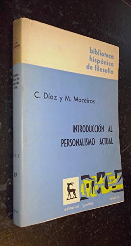 Stock image for Introduccion personalismo actual for sale by Iridium_Books