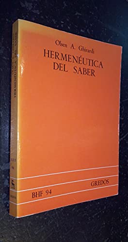 Beispielbild fr Hermeneutica del saber zum Verkauf von Iridium_Books