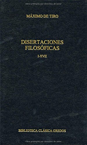Stock image for DISERTACIONES FILOSOFICAS I-XVII. for sale by Zilis Select Books