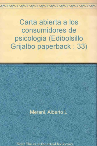 9788425305566: Carta abierta a los consumidores de psicologa