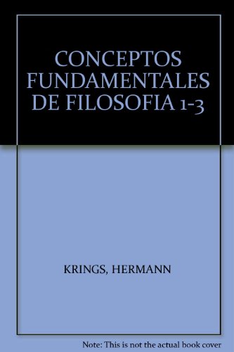 9788425406676: Conceptos fundamentales de filosofia, Tomo I