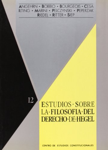 Beispielbild fr Estudios sobre la Filosofa del Derecho de Hegel zum Verkauf von MARCIAL PONS LIBRERO