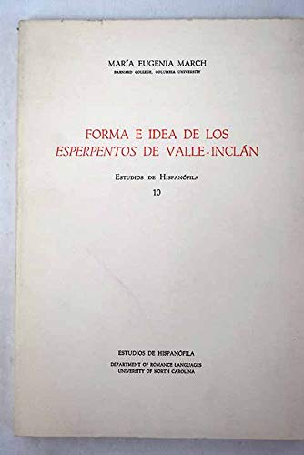 Stock image for Forma e idea de los esperpentos de Valle-Inclan for sale by Iridium_Books