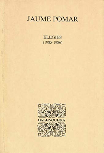 Imagen de archivo de Elegies (1985-1986) a la venta por AG Library