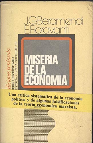Imagen de archivo de Miseria de la economa: a la venta por Iridium_Books