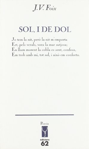 Stock image for Sol, i de dol (L'Escorp. Poesia) for sale by medimops