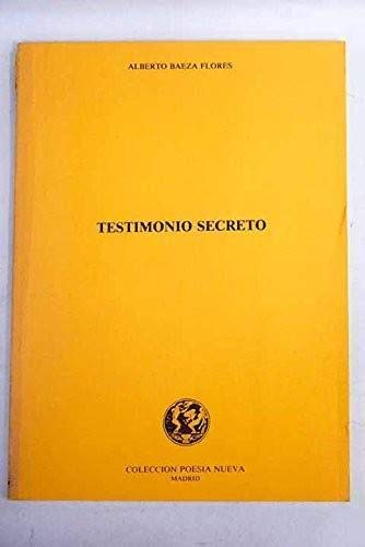 Beispielbild fr Testimonio Secreto Primera Edicion zum Verkauf von Hamelyn