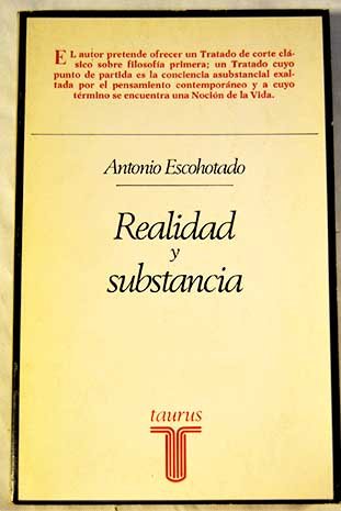 Stock image for Realidad y substancia (Ensayistas) (Spanish Edition) for sale by Iridium_Books