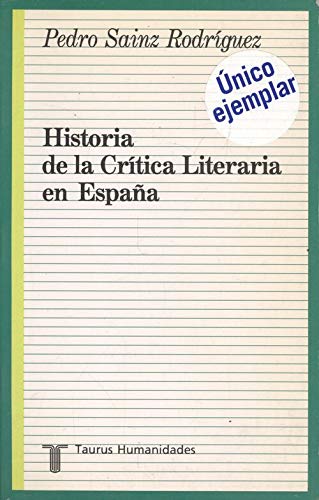 Beispielbild fr Historia de la crtica literaria en Espaa. zum Verkauf von La Librera, Iberoamerikan. Buchhandlung