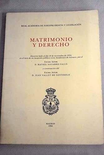 Imagen de archivo de Matrimonio y derecho (Coleccio?n Estado y sociedad) (Spanish Edition) a la venta por Iridium_Books