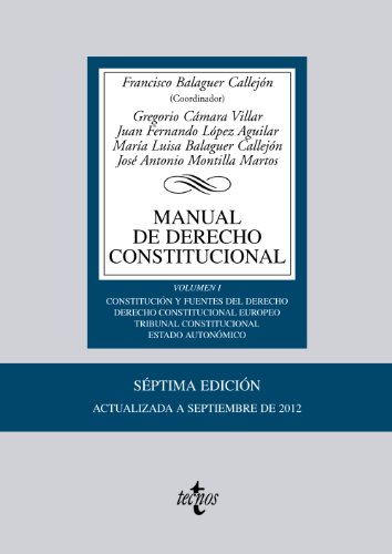 Imagen de archivo de Manual de derecho constitucional / CoBalaguer Callejn, Francisco; C a la venta por Iridium_Books