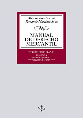 9788430977536: Manual de Derecho Mercantil: Vol. II. Contratos mercantiles. Derecho de los ttulos-valores. Derecho Concursal