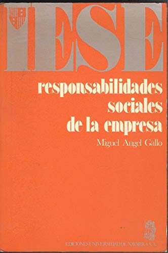 Imagen de archivo de Responsabilidades sociales de la empresa (Coleccio?n La Empresa y su entorno) (Spanish Edition) a la venta por Iridium_Books