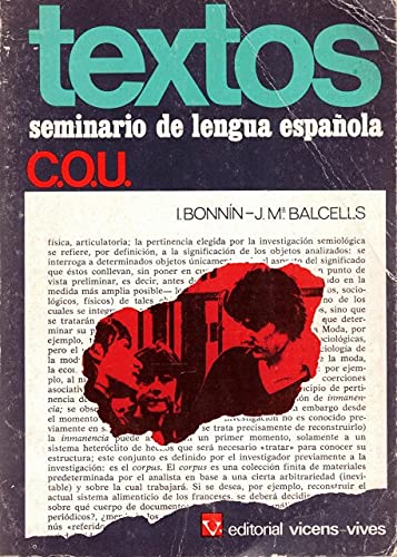 9788431616762: Textos Seminario de lengua Espaola COU