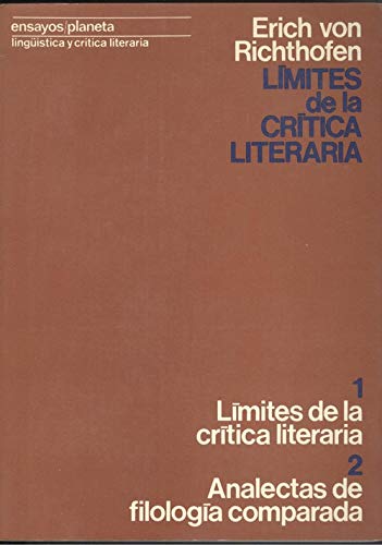 Imagen de archivo de Lmites de la crtica literaria y Analectas de filologa comparada. a la venta por Libros del cuervo