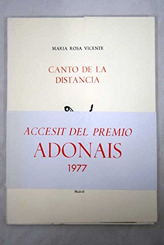 Imagen de archivo de Canto de la distancia (Adonais ; 352) (Spanish Edition) a la venta por Iridium_Books