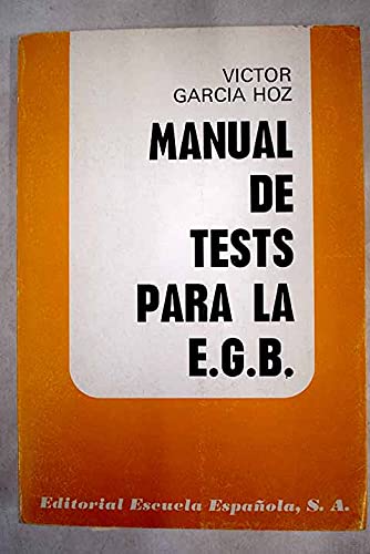 9788433101686: Manual de tests para la Educacin General Bsica