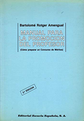 9788433103437: Manual Para La Promocion Del Profesor,
