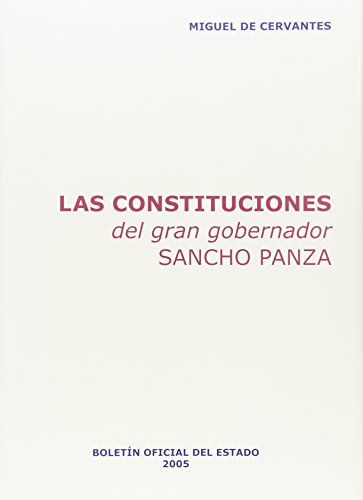 Imagen de archivo de Las constituciones del gran gobernador Sancho Panza (Textos Histricos) a la venta por medimops