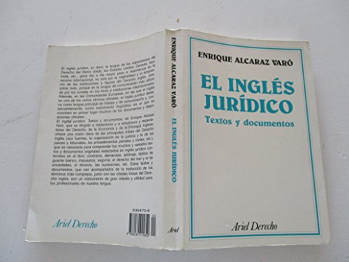 Beispielbild fr El ingle?s juri?dico: Textos y documentos (Ariel derecho zum Verkauf von Comprococo