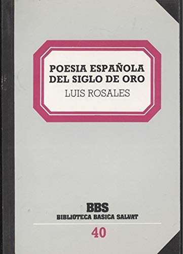 Beispielbild fr Poesa Espaola Del Siglo de Oro zum Verkauf von Hamelyn