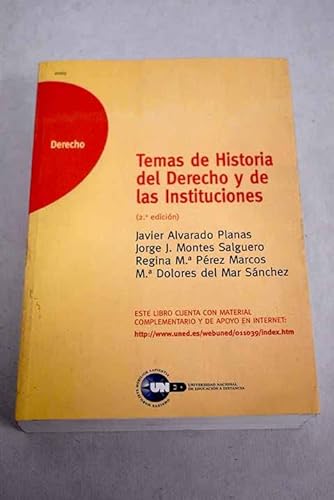 Imagen de archivo de TEMAS DE HISTORIA DEL DERECHO Y DE LAS INSTITUCIONES a la venta por medimops