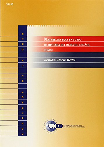 9788436240283: Materiales para un curso de historia del derecho espaol Vol. I: 1 (CUADERNOS UNED)