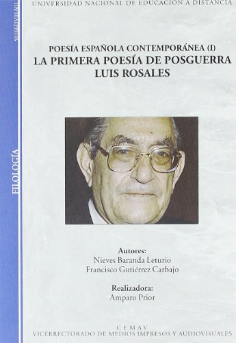 Imagen de archivo de POESA ESPAOLA CONTEMPORNEA (I). LA PRIMERA POESA DE POSGUERRA. LUIS ROSALES a la venta por Zilis Select Books