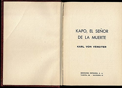 9788436507034: KAPO, EL SEOR DE LA MUERTE.