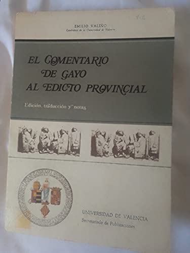 Imagen de archivo de COMENTARIO DE GAYO AL EDICTO a la venta por Iridium_Books