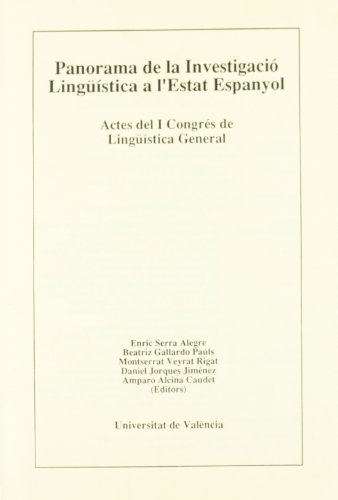 Beispielbild fr Panorama de la investigaci lingstica a l'estat espanyol: [actes zum Verkauf von Revaluation Books