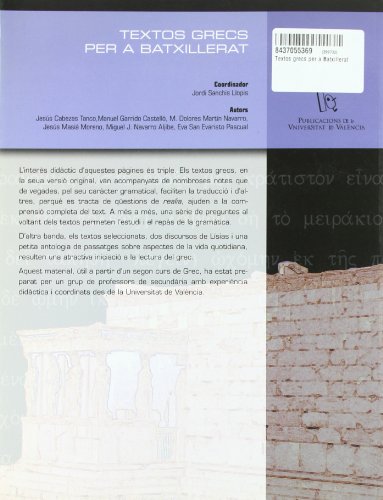 Stock image for Textos grecs per a batxillerat for sale by Hilando Libros