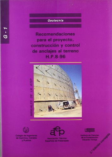 Imagen de archivo de RECOMENDACIONES PARA EL PROYECTO, CONSTRUCCIN Y CONTROL DE ANCLAJES AL TERRENO a la venta por Librerias Prometeo y Proteo