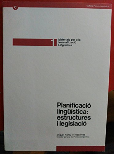 Beispielbild fr Planificaci lingstica: estructures i legislaci (Materials per a la normalitzaci, Band 1) zum Verkauf von medimops